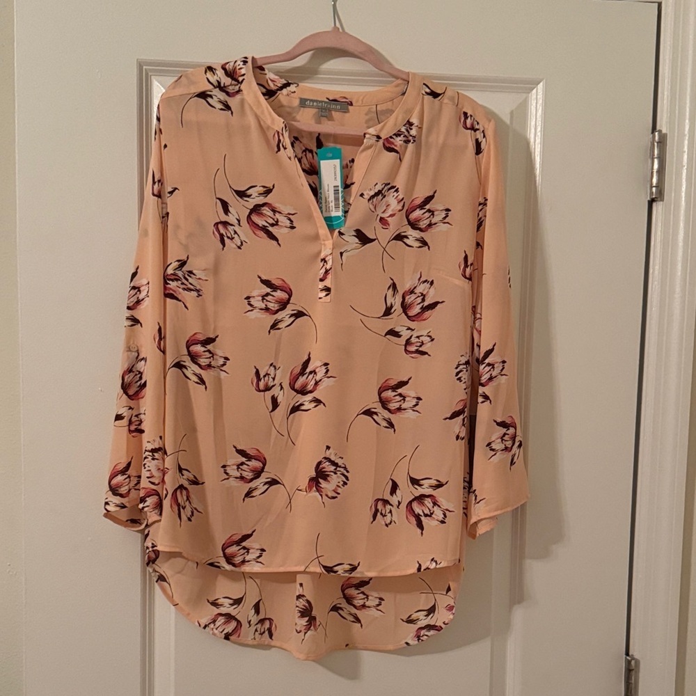 Daniel Rainn Blush Floral Print Blouse